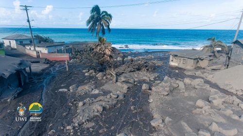 Lahars (mudflows) in the Sandy Bay area.